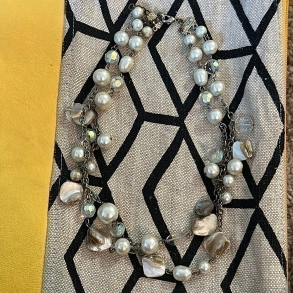 Puffy Pearl and multi strand necklace